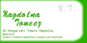 magdolna tomecz business card